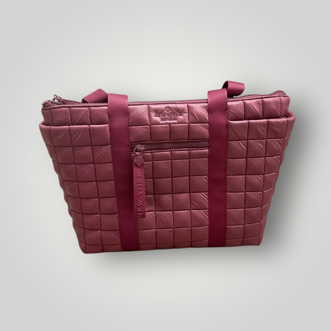 Burgundy / Wine Kate Spade Quilted Tote Bag New With Tags